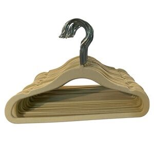 LIKE NEW - 30 Toddler Velvet Non-Slip Hangers - Cream